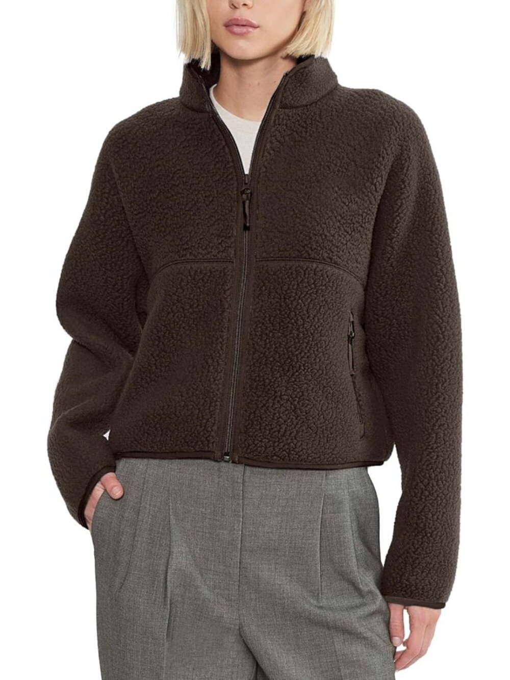 Cozy Fleece Jacket for Women | Zippered Fuzzy Sherpa Warm Coat, Perfect Layering